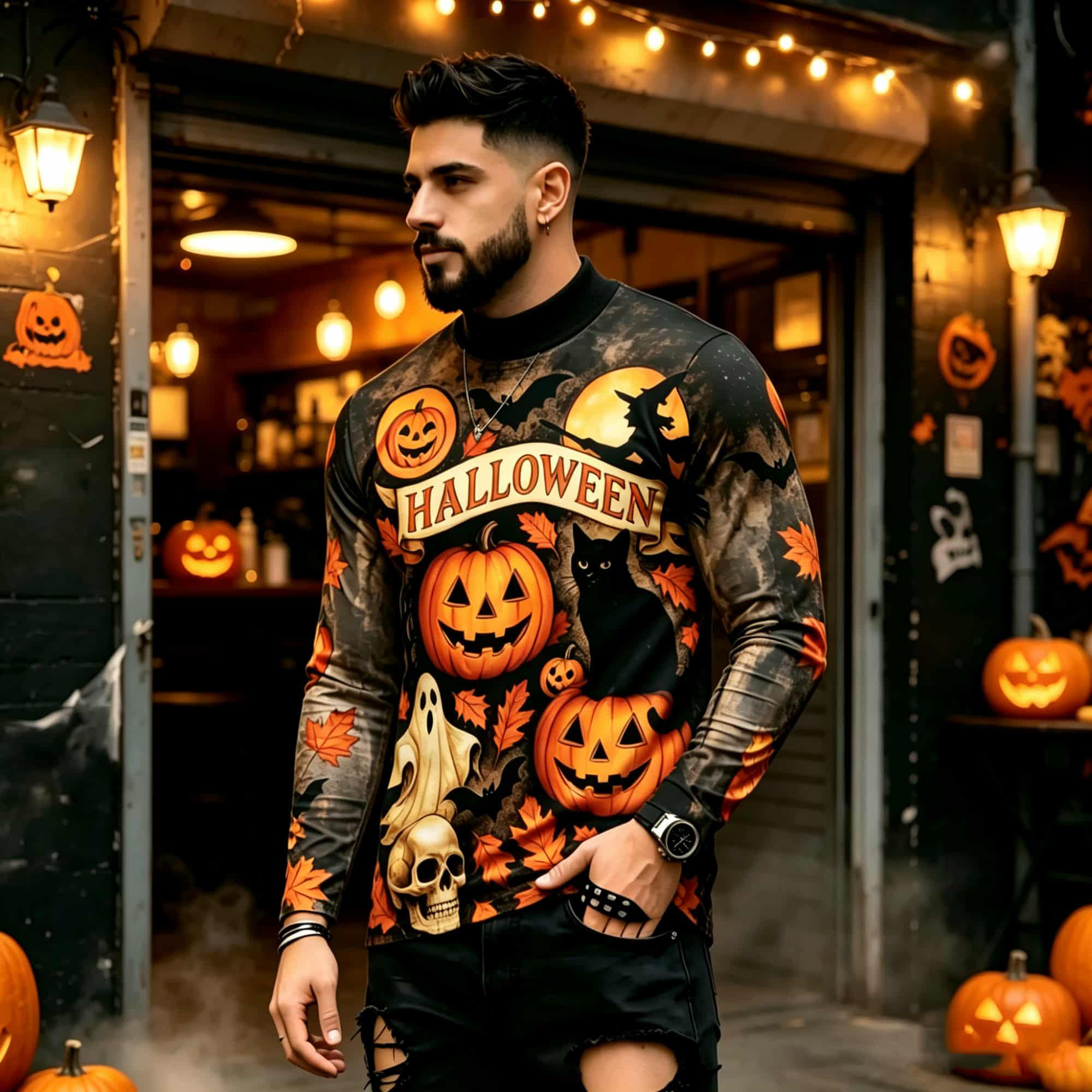 Street Fashion For Man - قميص رجالي عصري متعدد الاستخدامات بأكمام