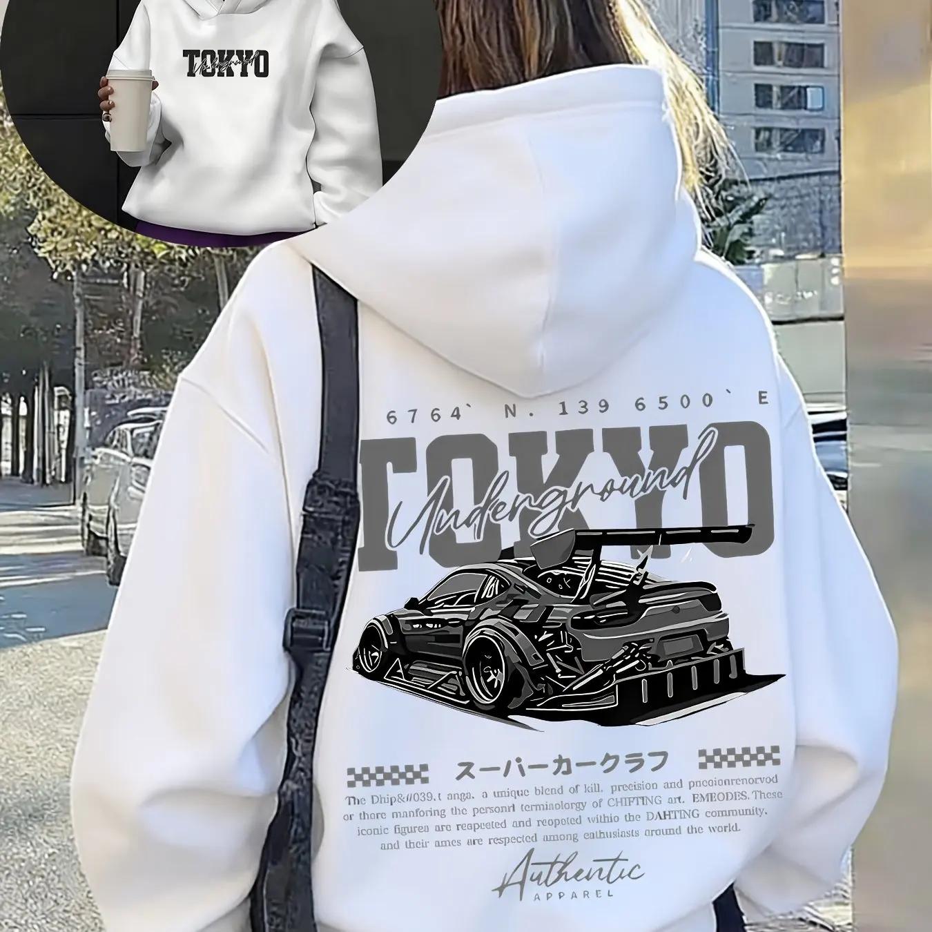 Street Fashion In Tokyo - هودي رجالي بتصميم ياباني للشارع، طباعة
