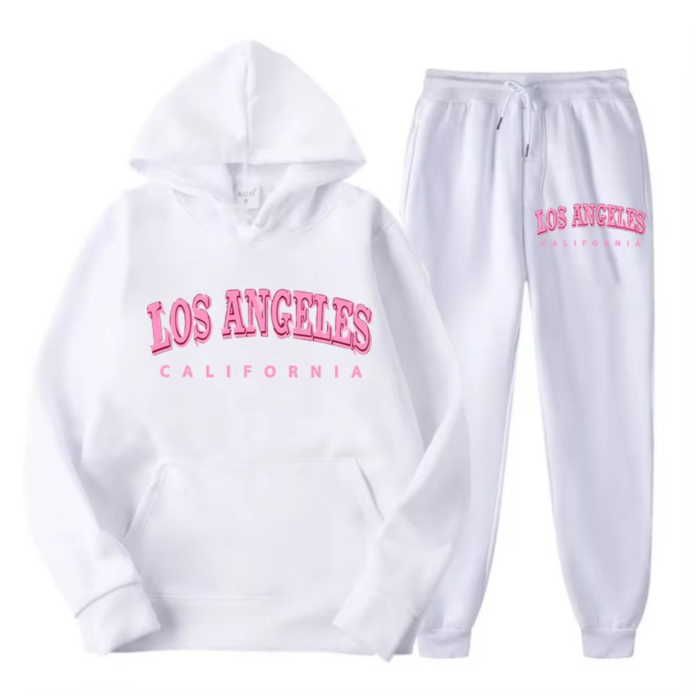 Street Fashion Los Angeles - طقم بغطاء رأس وسراويل من الصوف