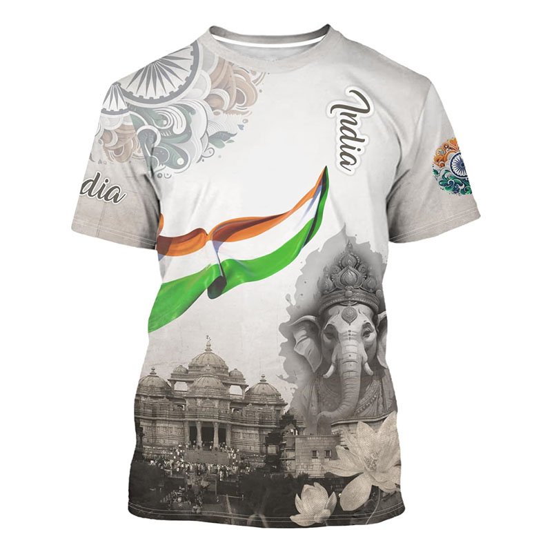 India Flag Print T-shirt Men's - مراجعة Street Fashion India وسعره