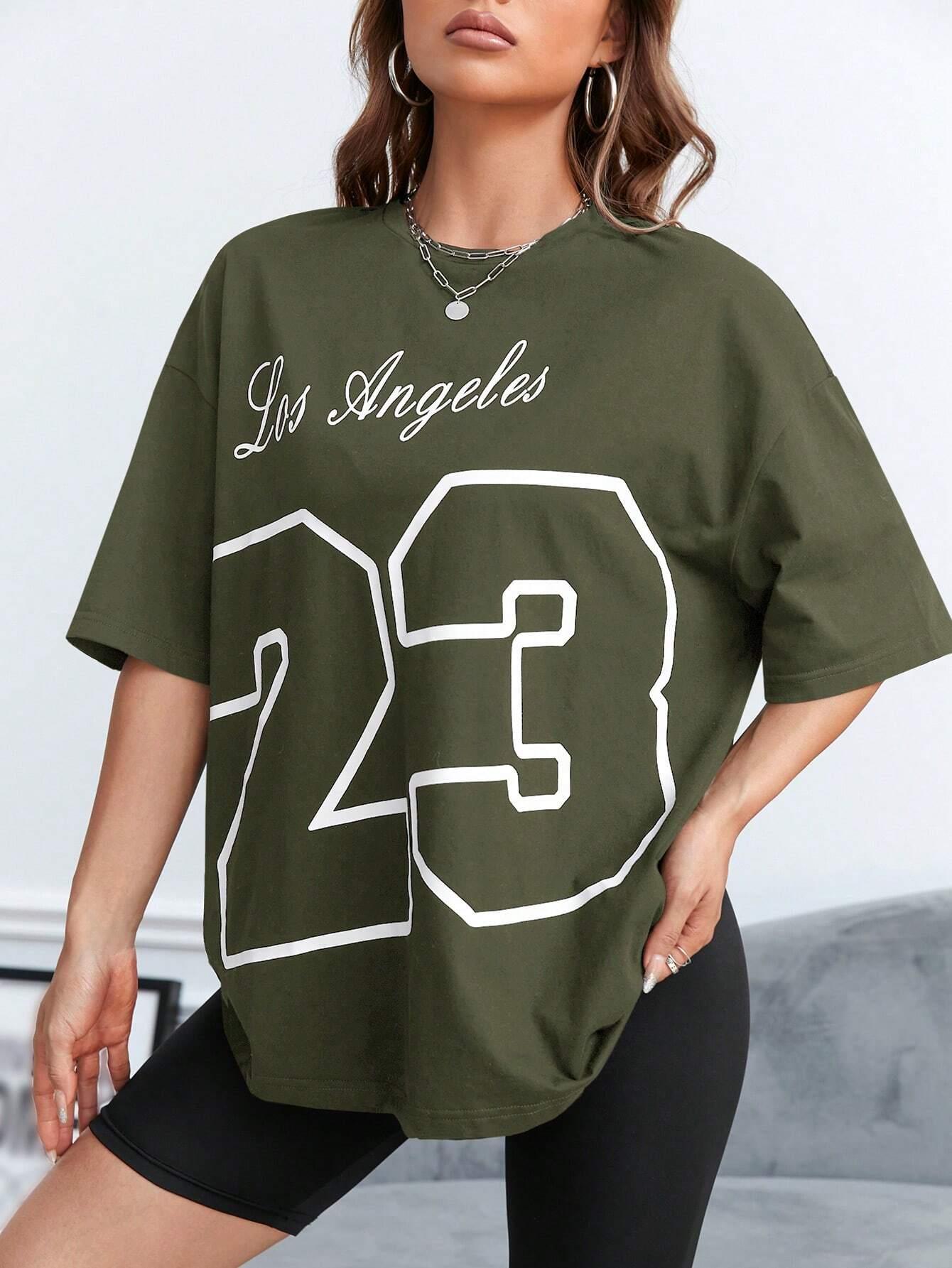 تي شيرت نسائي مطبوع عليه 23 حر - مراجعة Street Fashion Los Angeles وسعره