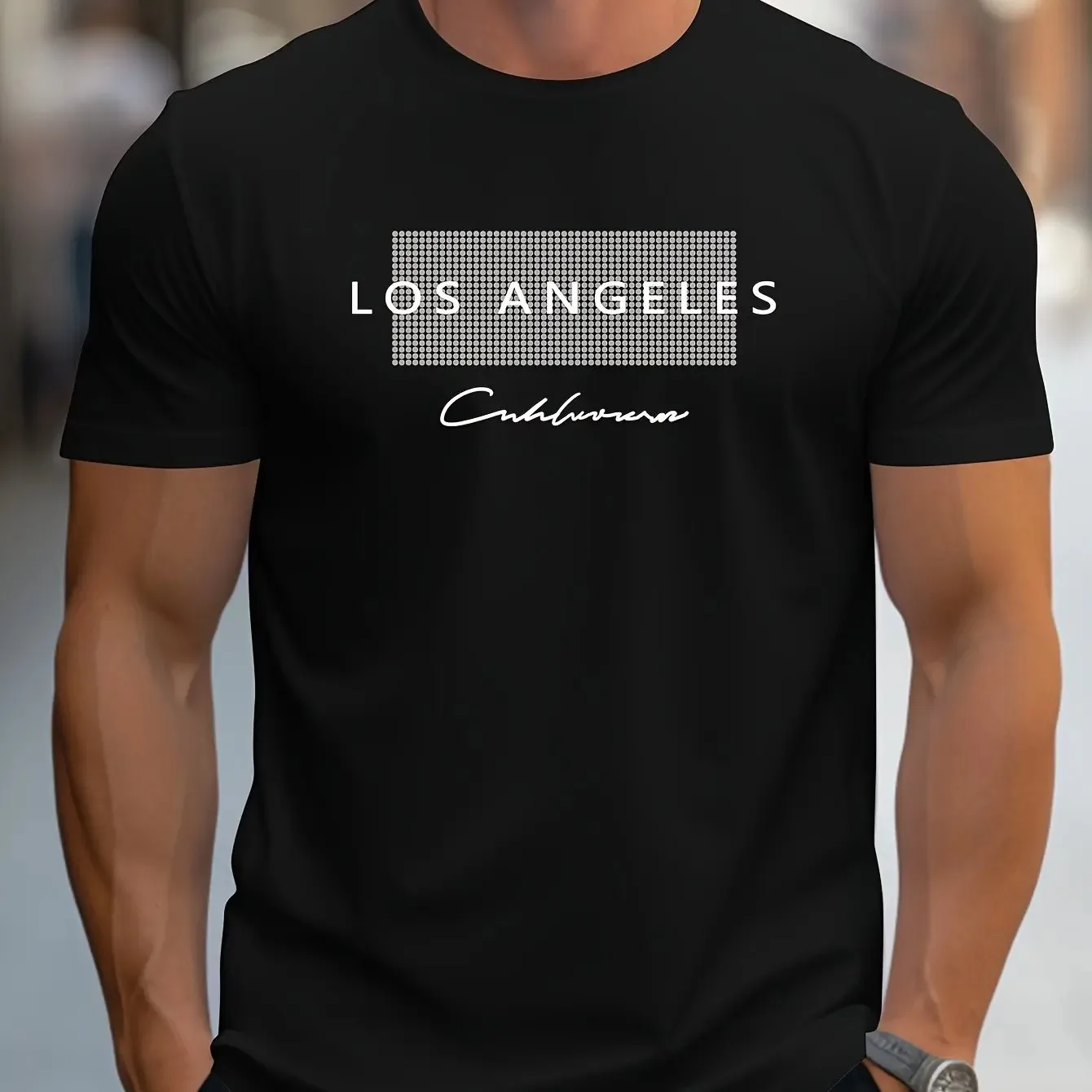تي شيرت رجالي صيفي فضفاض غير ر - مراجعة Street Fashion Los Angeles وسعره