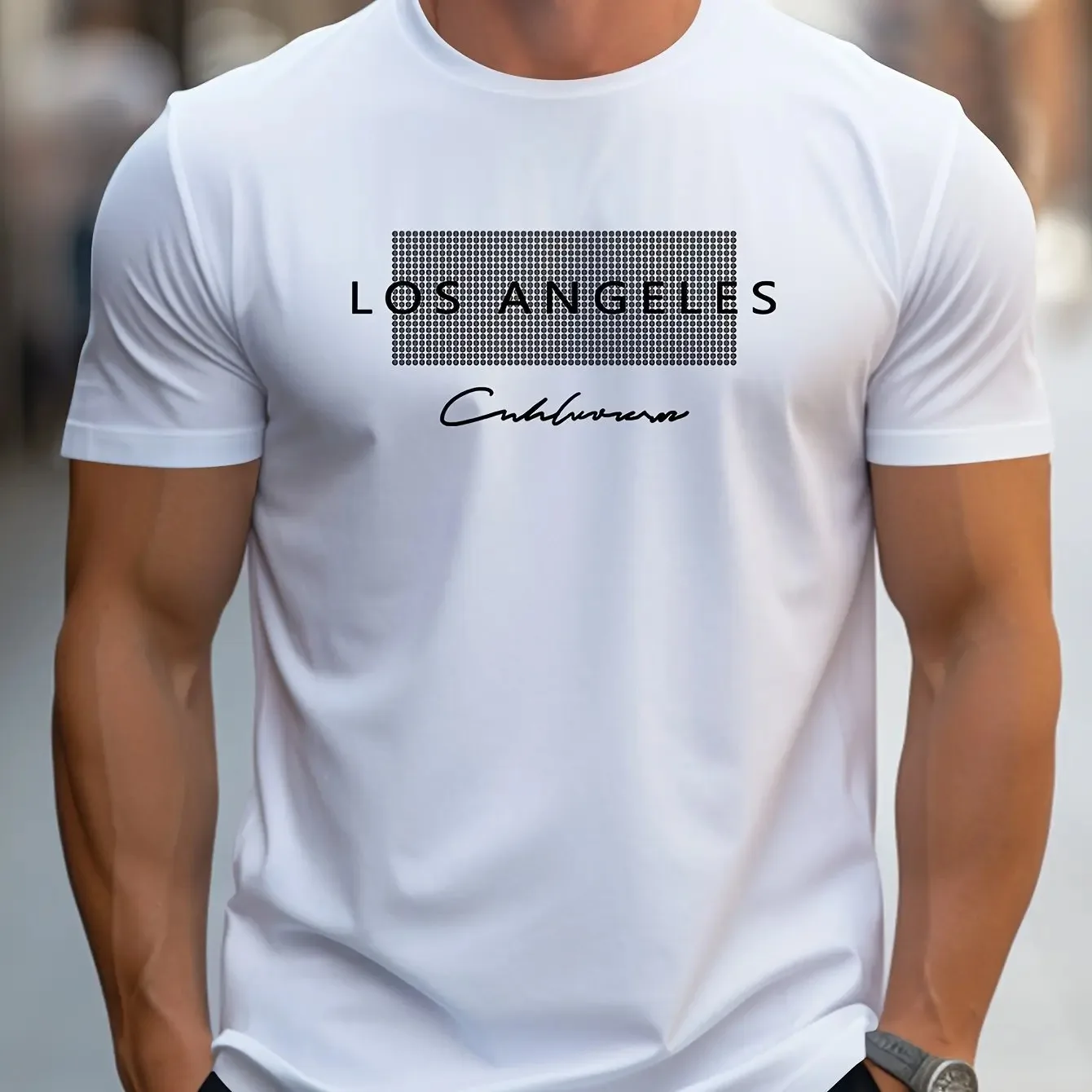 تي شيرت رجالي صيفي فضفاض غير ر - مراجعة Street Fashion Los Angeles وسعره