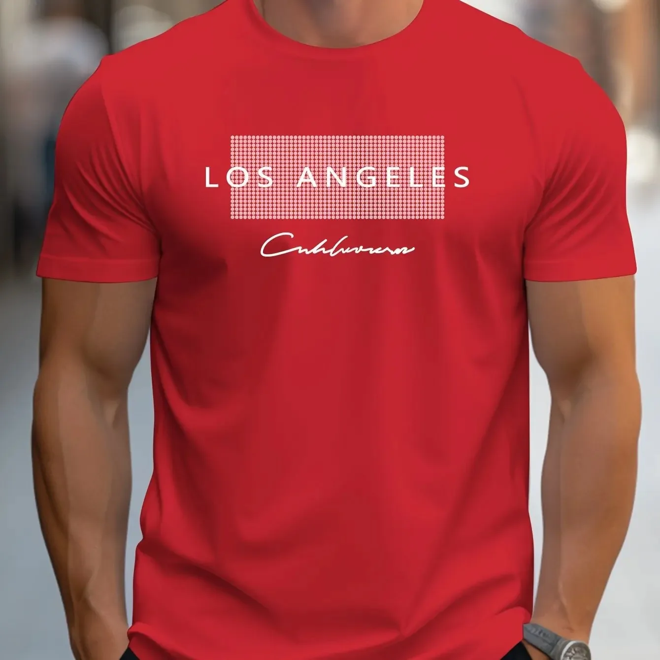 تي شيرت رجالي صيفي فضفاض غير ر - مراجعة Street Fashion Los Angeles وسعره